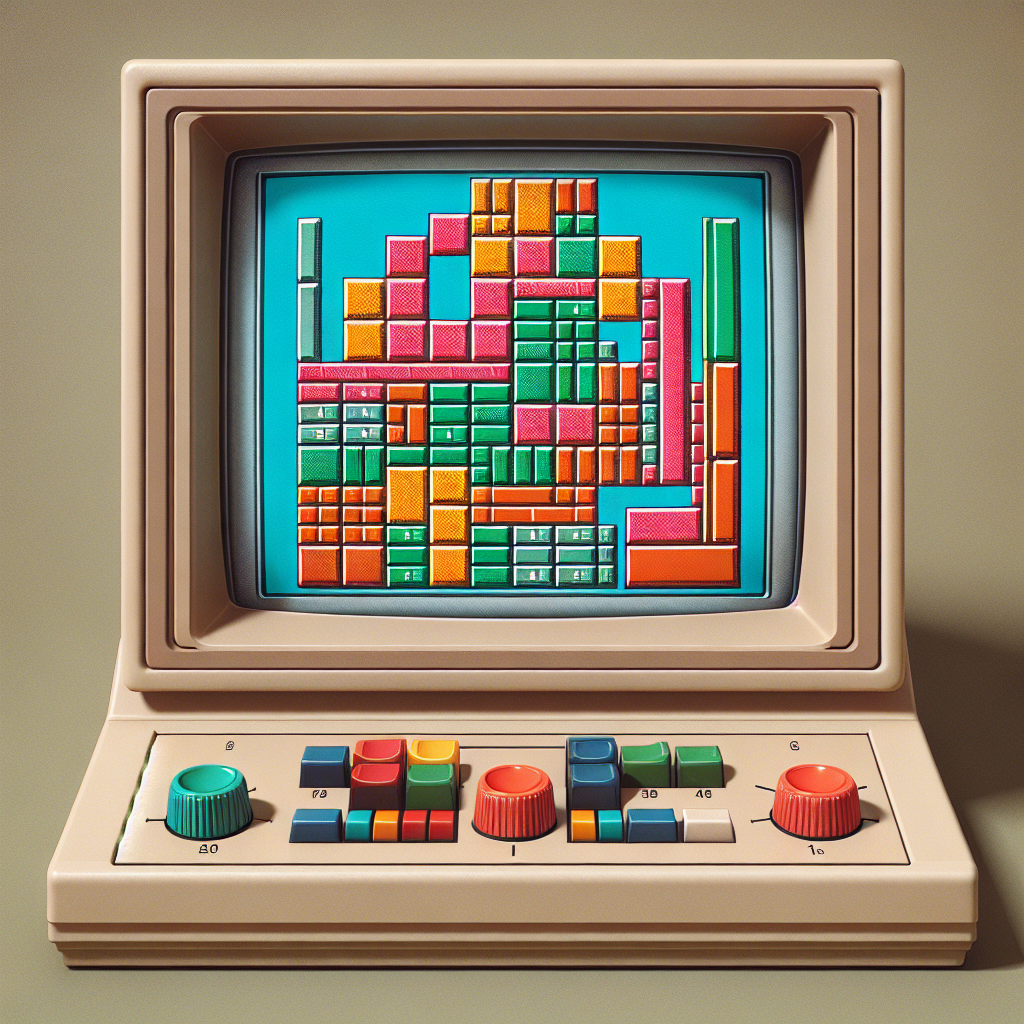 An image depicting the early versions of Tetris gameplay