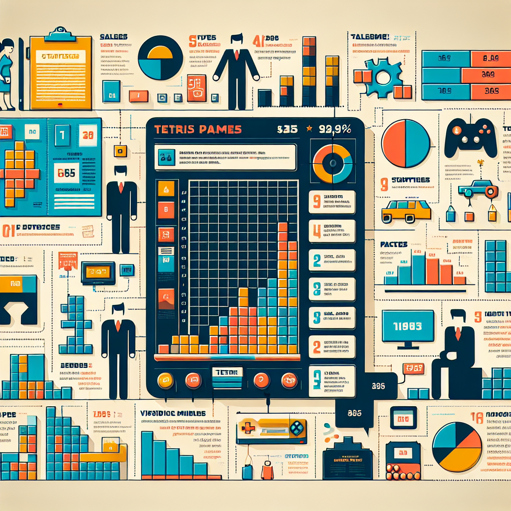 An infographic showing Tetris game statistics and trivia